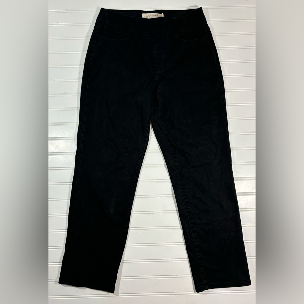Soft Surroundings The Ultimate Denim Pull-On Crop Black Jeans Womens Size Small